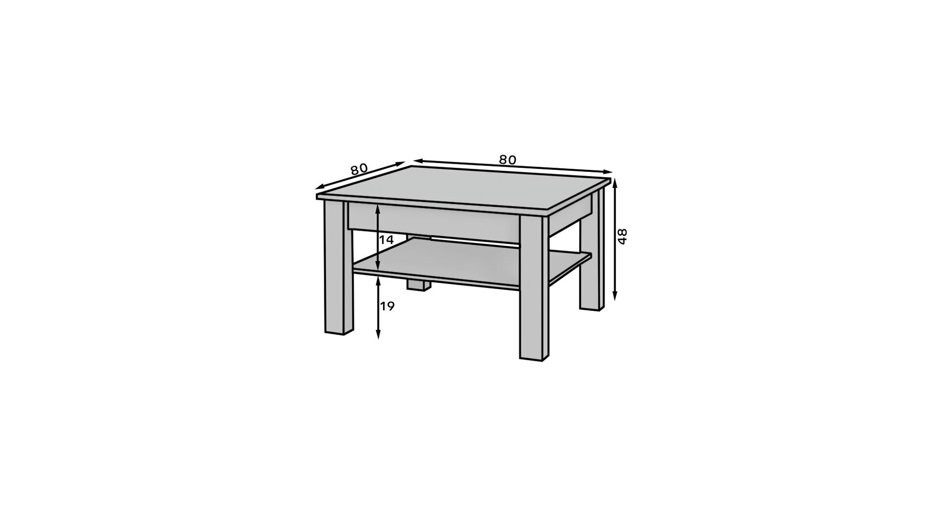 Sohvapöytä Cesiro, 80x80 cm, valkoinen hinta ja tiedot | Sohvapöydät | hobbyhall.fi