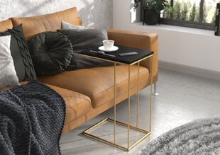 Sivupöytä Dru, 62x30x40 cm, vaaleanmusta/kulta hinta ja tiedot | Sohvapöydät | hobbyhall.fi