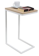 Sivupöytä Spark, 62x30x40 cm, vaaleanruskea/valkoinen hinta ja tiedot | Sohvapöydät | hobbyhall.fi