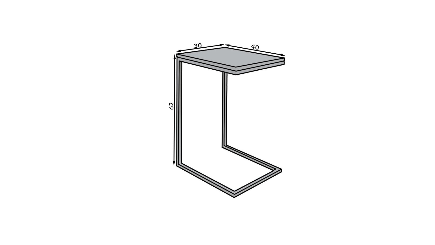 Sivupöytä Spark, 62x30x40 cm, musta/valkoinen hinta ja tiedot | Sohvapöydät | hobbyhall.fi