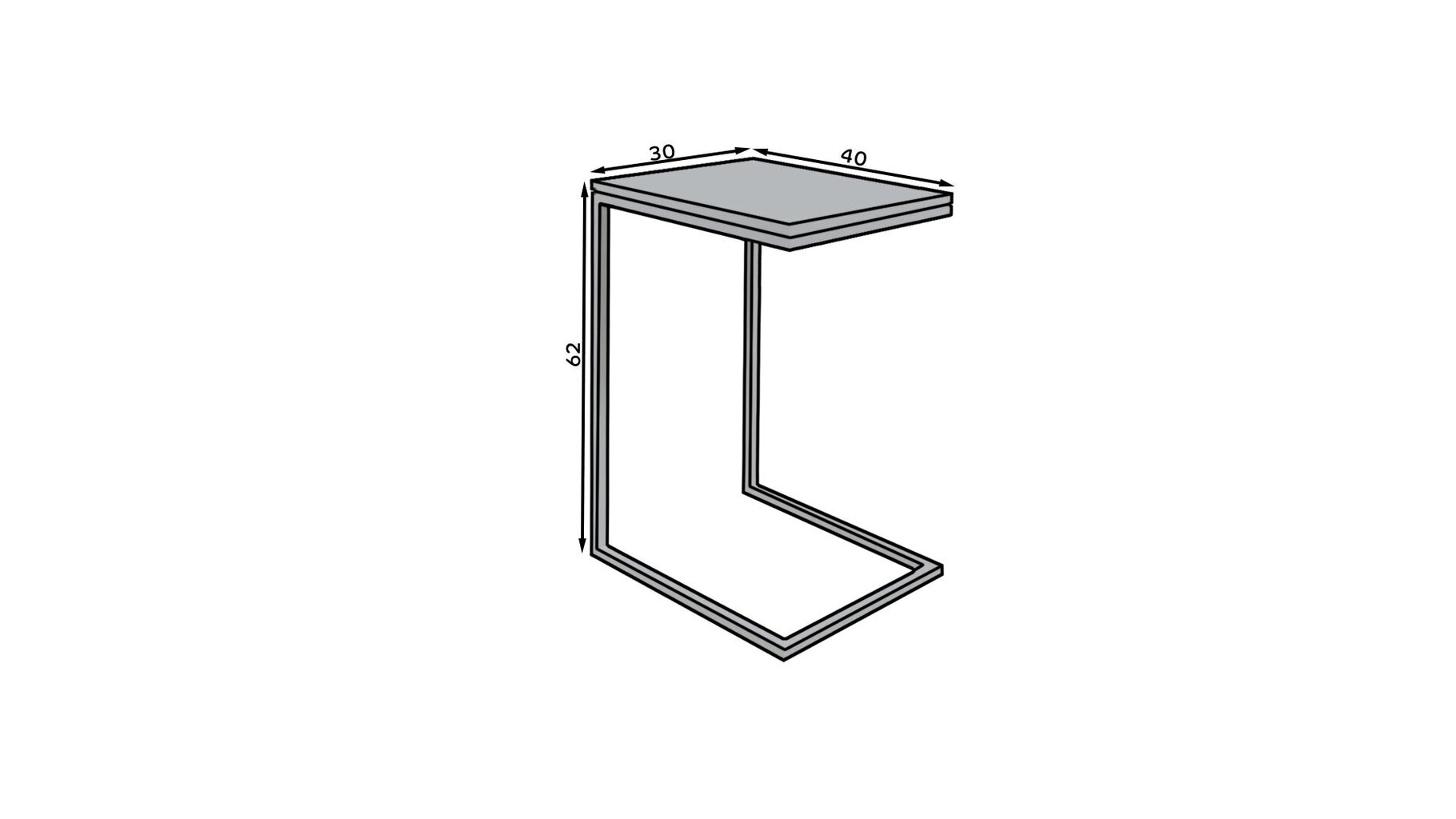 Sivupöytä Spark, 62x30x40 cm, musta/kulta hinta ja tiedot | Sohvapöydät | hobbyhall.fi