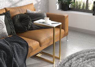 Sivupöytä Spark, 62x30x40 cm, valkoinen/kulta hinta ja tiedot | Sohvapöydät | hobbyhall.fi