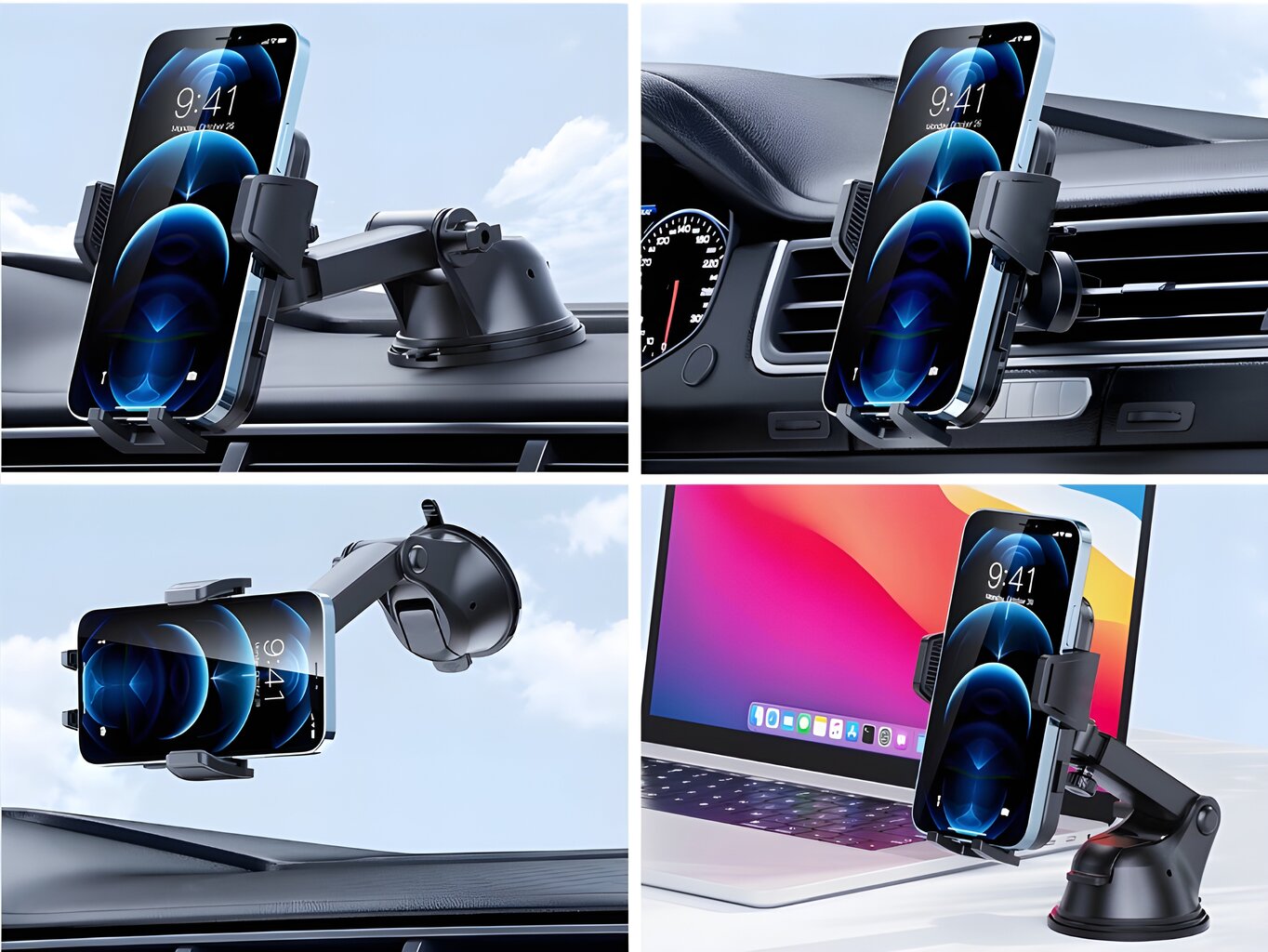 Monitoiminen puhelinteline auton pölynimurissa; auton puhelimen pidike; Car phone holder, LIVMAN A052 hinta ja tiedot | Puhelintelineet | hobbyhall.fi