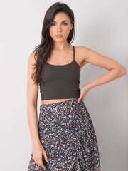 RUE PARIS Tumma khaki crop toppi hinta ja tiedot | Naisten T-paidat | hobbyhall.fi