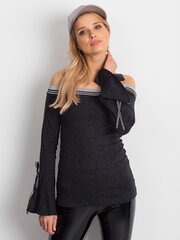 Musta olkapäitä paljastava pusero leveillä hihoilla hinta ja tiedot | Naisten paidat | hobbyhall.fi
