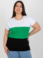 Naisten valkoinen-vihreä plus-kokoinen pusero hinta ja tiedot | Naisten paidat | hobbyhall.fi
