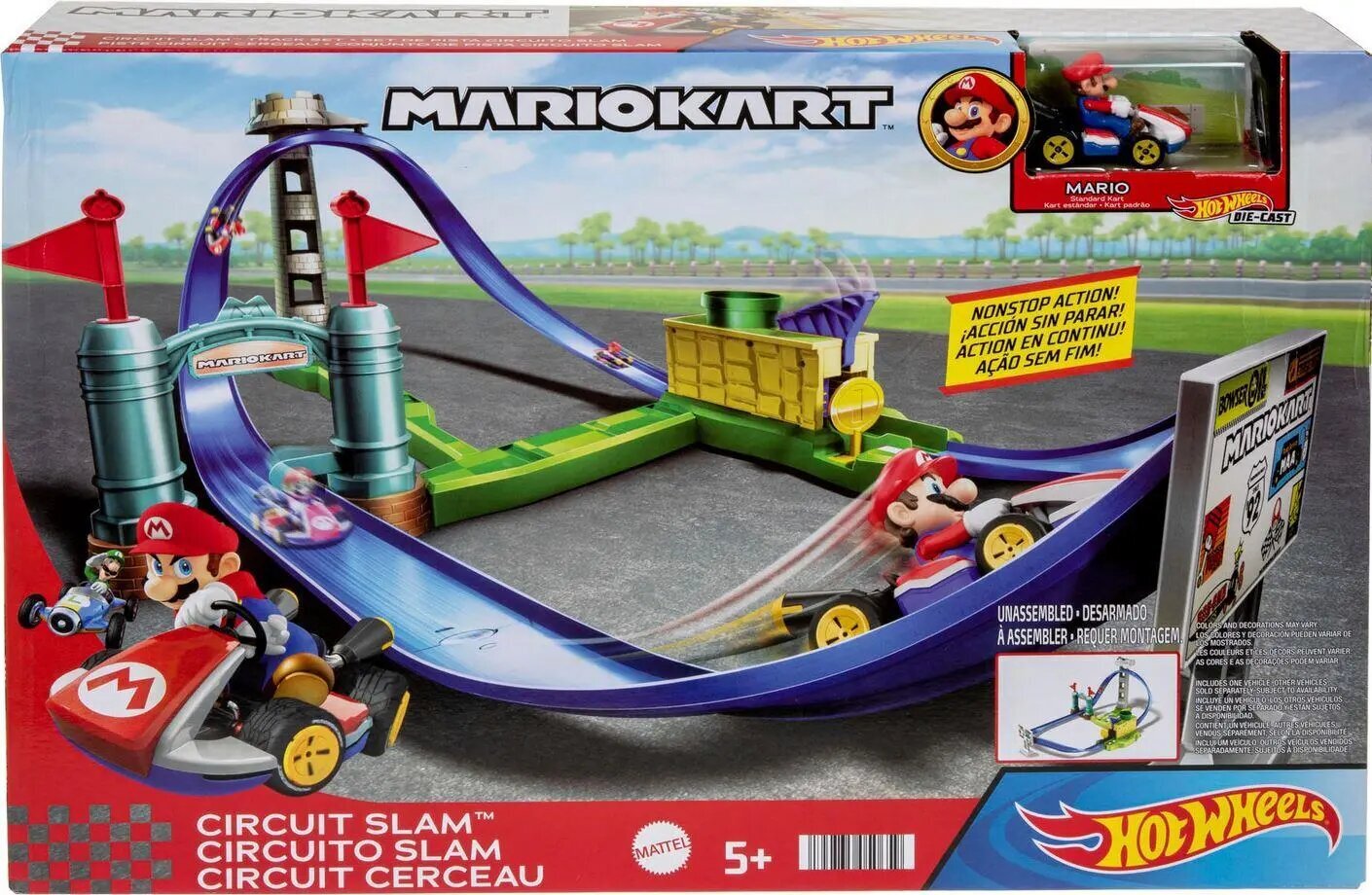 Mattel Hot Pyörät Mario Kart Circuit Slam (HGK59) hinta ja tiedot | Poikien lelut | hobbyhall.fi