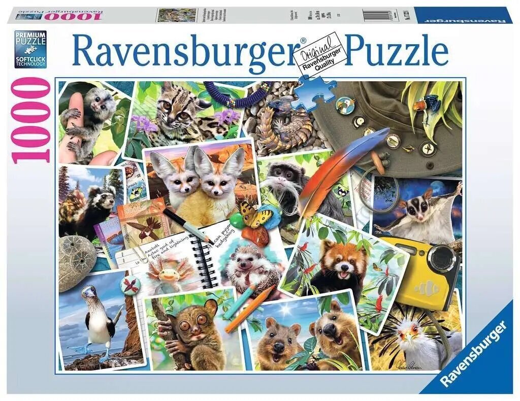 Ravensburger Puzzle Traveler S Animal Journal 1000pc 17322 hinta ja tiedot | Palapelit | hobbyhall.fi