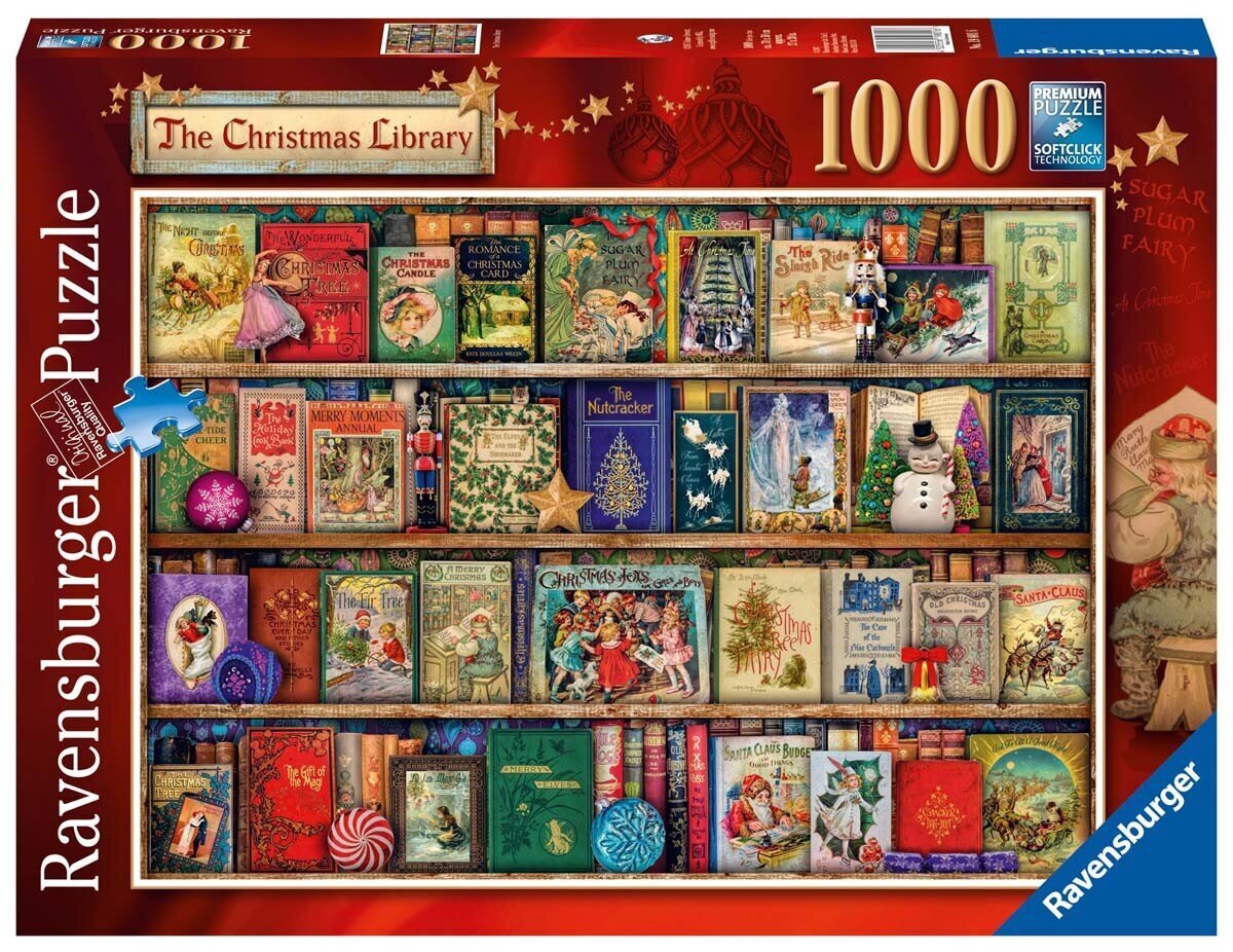 Ravensburger Puzzle The Christmas Library 1000p 19801 hinta ja tiedot | Palapelit | hobbyhall.fi