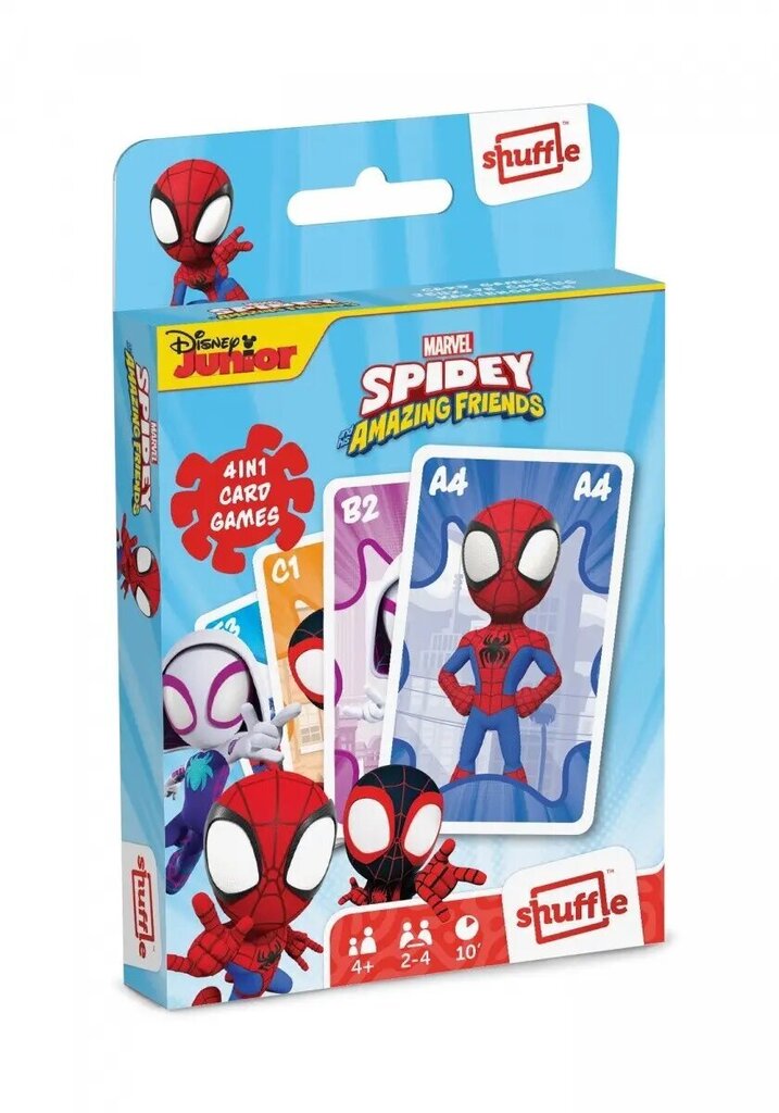 Shuffle Fun 4in1 Marvel Spidey -korttipeli ja Super-Ystävät hinta ja tiedot | Lautapelit ja älypelit | hobbyhall.fi