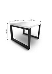 Sohvapöytä Moarti, 60x60cm, valkoinen/musta hinta ja tiedot | Sohvapöydät | hobbyhall.fi