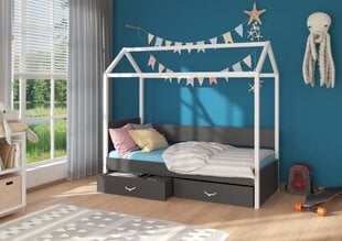 Sänky ADRK Furniture Otello 80x180 cm, valkoinen/musta hinta ja tiedot | Lastensängyt | hobbyhall.fi