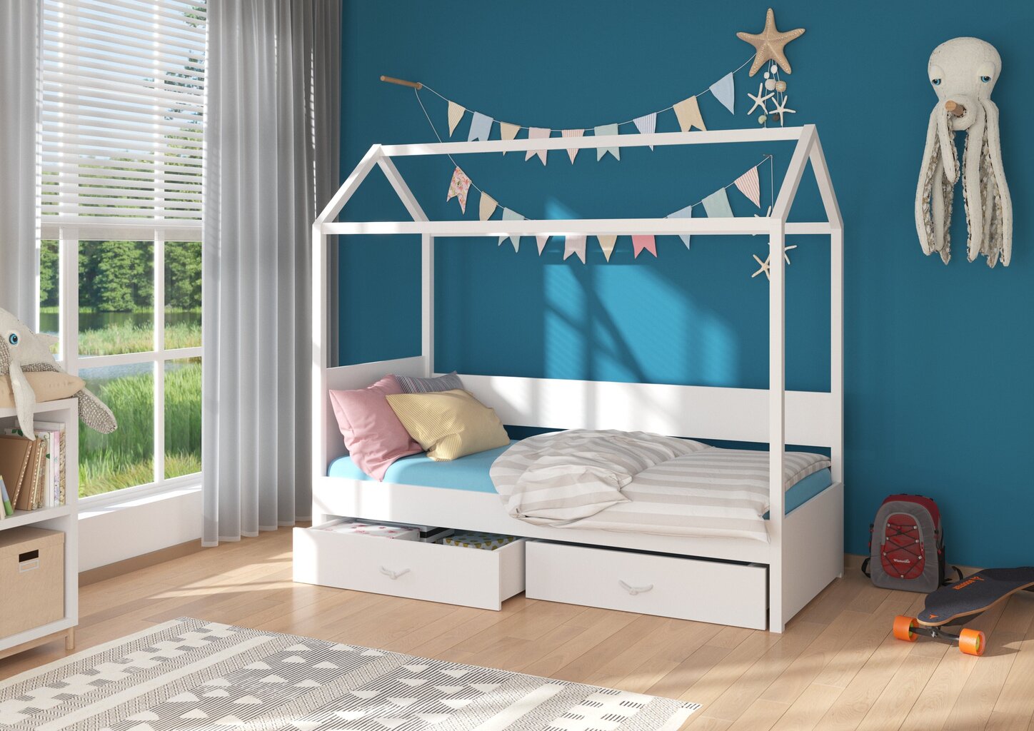 Sänky ADRK Furniture Otello 80x180 cm, valkoinen hinta ja tiedot | Lastensängyt | hobbyhall.fi