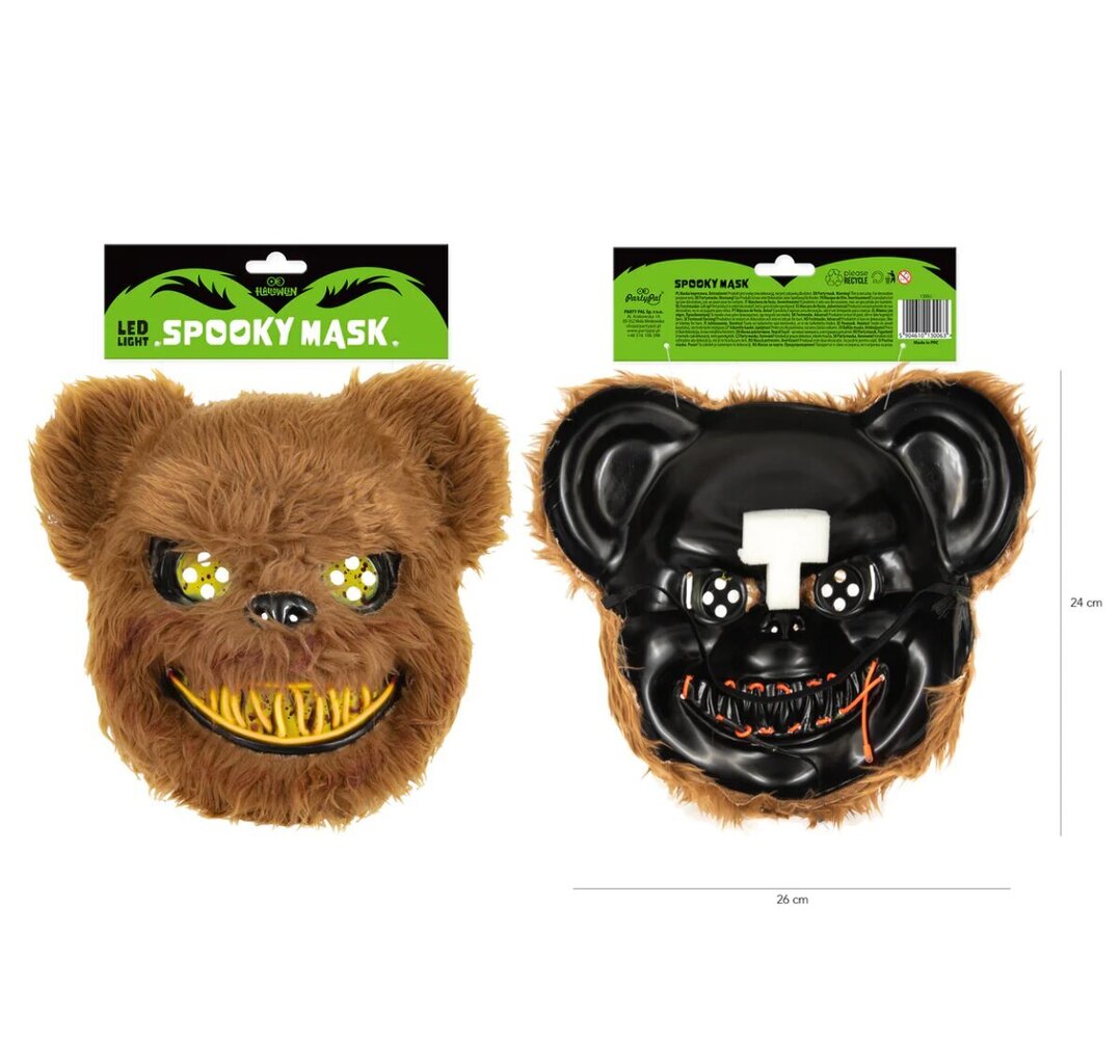 Naamio Halloween Bear LED-valolla hinta ja tiedot | Naamiaisasut | hobbyhall.fi