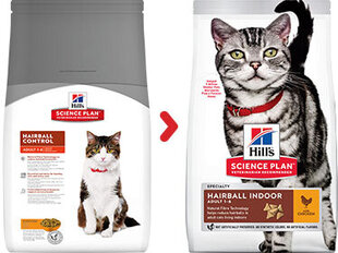 Kissan kuivaruoka Hill's Science Plan Hairball & Indoor Adult kana, 0,3 kg hinta ja tiedot | Kissan kuivaruoka | hobbyhall.fi