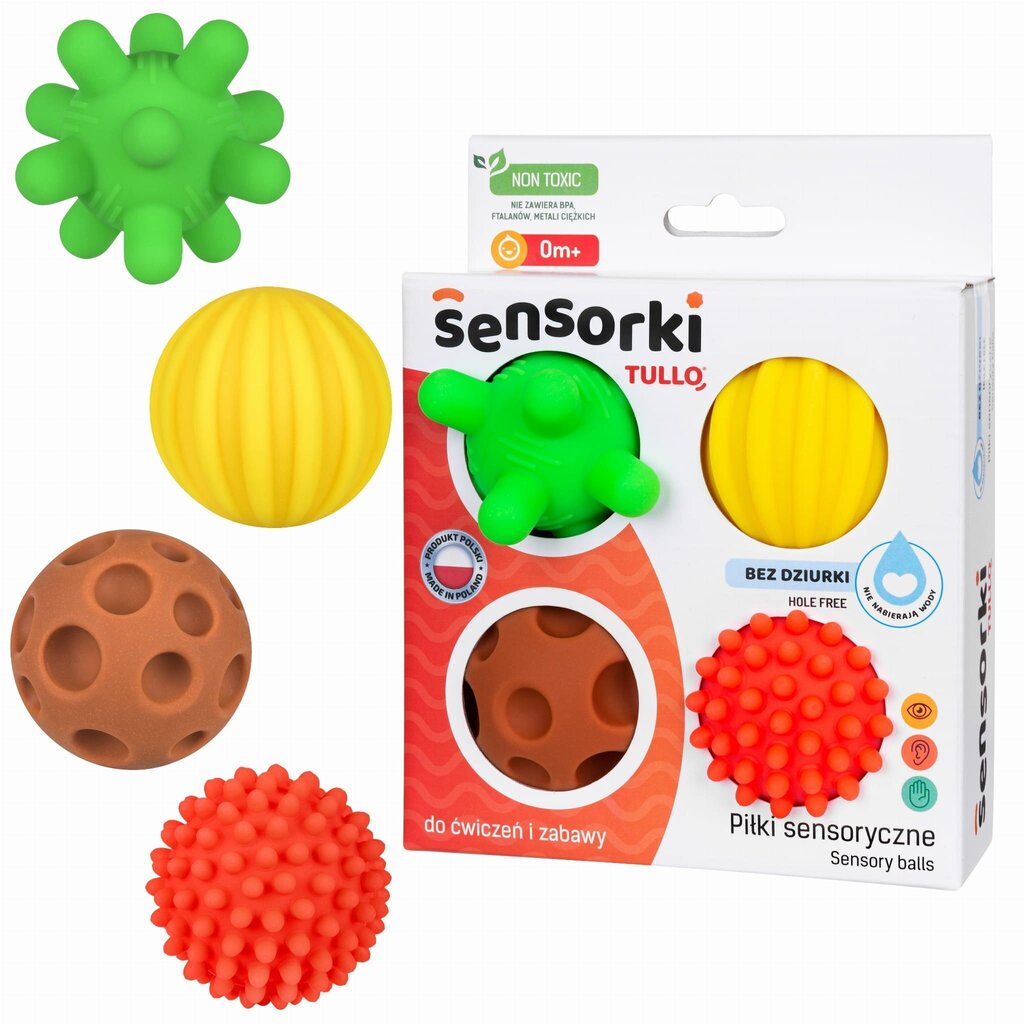 Sensoriset pallot Tullo 495, 4 kpl. hinta ja tiedot | Vauvan lelut | hobbyhall.fi