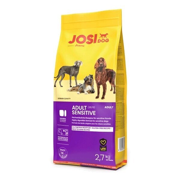Josera JosiDog Adult Sensitive aikuisille koirille, joilla on siipikarja, 2,7 kg hinta ja tiedot | Koiran kuivaruoka | hobbyhall.fi