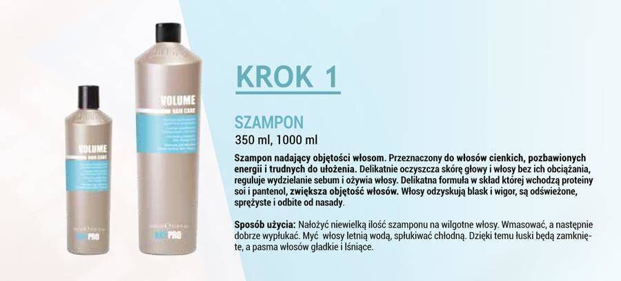 Volyymia antava shampoo ohuille hiuksille KayPro Volume, 1000 ml hinta ja tiedot | Shampoot | hobbyhall.fi