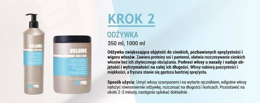 Volyymia antava shampoo ohuille hiuksille KayPro Volume, 1000 ml hinta ja tiedot | Shampoot | hobbyhall.fi