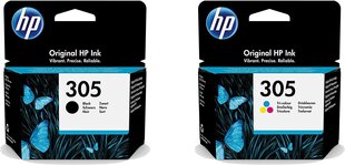 Alkuperäinen multipakkaus mustepatruuna HP 305 Black + HP 305 TriColor hinta ja tiedot | HP Toimistolaitteet ja -tarvikkeet | hobbyhall.fi