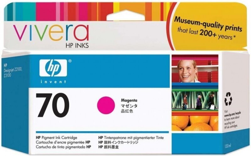 HP No.70 (C9453A), Magenta Värikasetti hinta ja tiedot | Mustekasetit | hobbyhall.fi