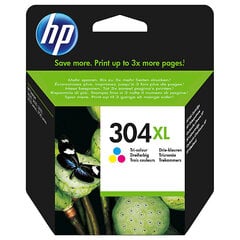 Alkuperäinen mustepatruuna HP 304XL (N9K07AE) Tri-Color 300 lk (7ml) hinta ja tiedot | Mustekasetit | hobbyhall.fi