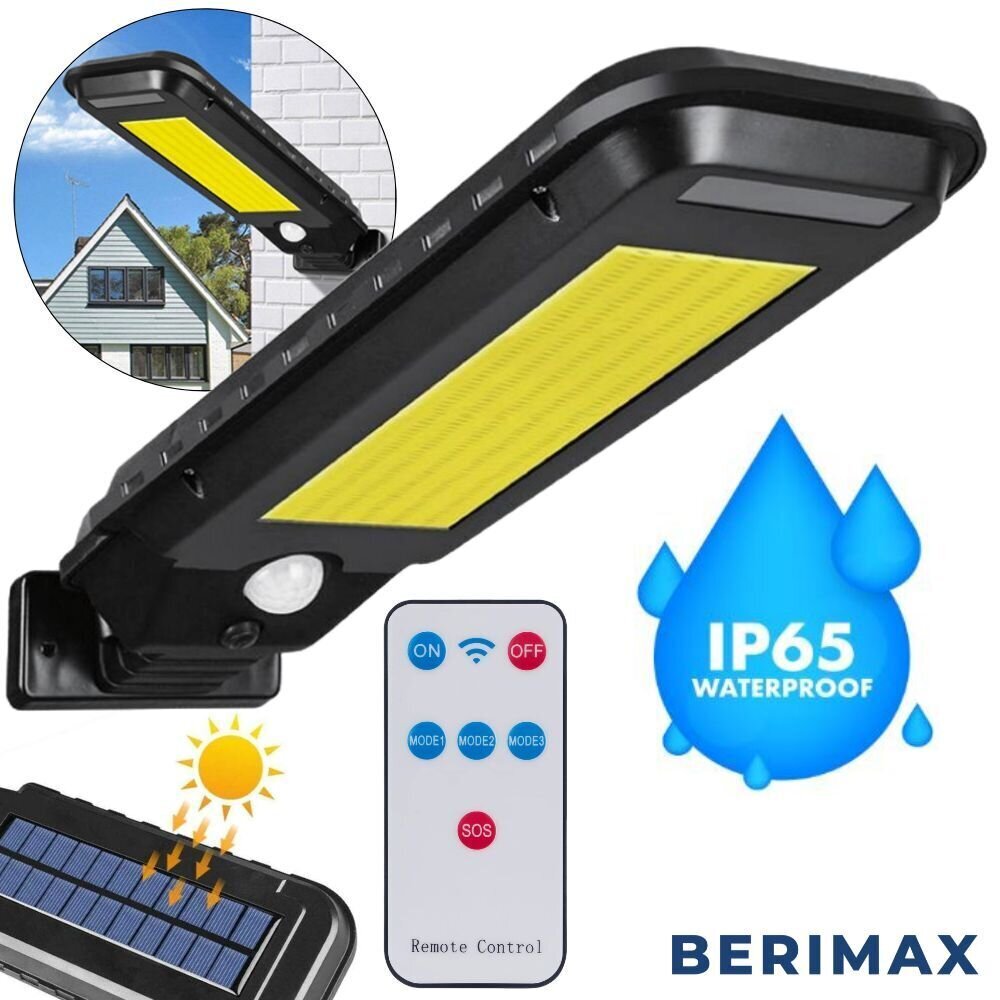 BERIMAX ulkovalo SL100 aurinkopaneelilla BRM_1409045 hinta ja tiedot | Puutarha- ja ulkovalot | hobbyhall.fi