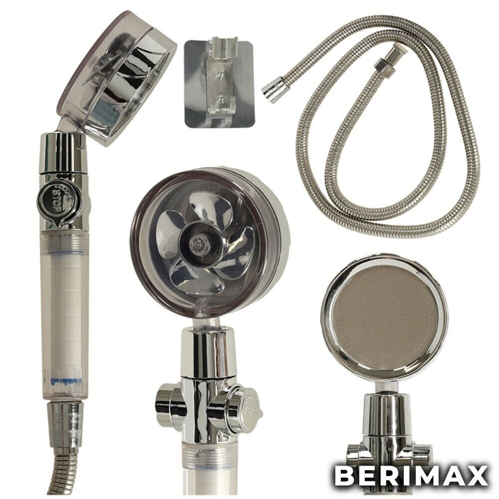 BERIMAX Turbo-suihkupää säädettävällä vesisuihkulla ja suihkuletkulla IG5 BRM_5903039735927 hinta ja tiedot | Suihkupäät ja tarvikkeet | hobbyhall.fi