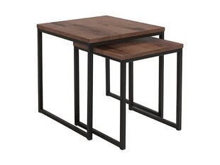 BRW Aroz, sohvapöytien setti, kaksiosainen, ruskean ja mustan värinen hinta ja tiedot | Sohvapöydät | hobbyhall.fi