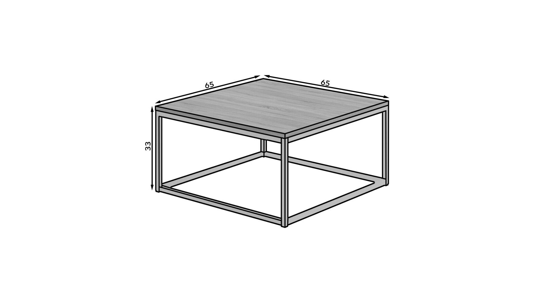 Sohvapöytä Belten 65x65cm, ruskea/musta hinta ja tiedot | Sohvapöydät | hobbyhall.fi