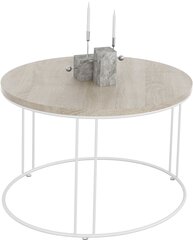 Sohvapöytä Noel, 55x55cm, vaaleanruskea/valkoinen hinta ja tiedot | Sohvapöydät | hobbyhall.fi