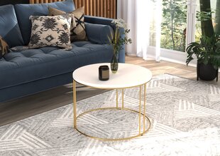 Sohvapöytä Noel, 55x55cm, valkoinen/kultainen hinta ja tiedot | Sohvapöydät | hobbyhall.fi