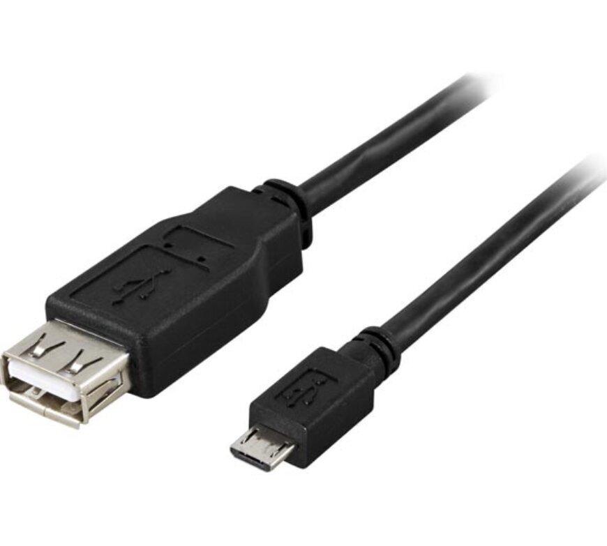 Deltaco, USB A 2.0 - micro USB B, 0.2m hinta ja tiedot | Kaapelit ja adapterit | hobbyhall.fi