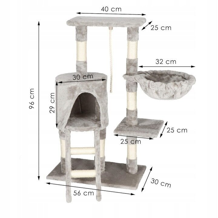 Monitasoinen kissatalo Springoksessa PA1039 96 cm hinta ja tiedot | Raapimispuut ja kiipeilypuut | hobbyhall.fi