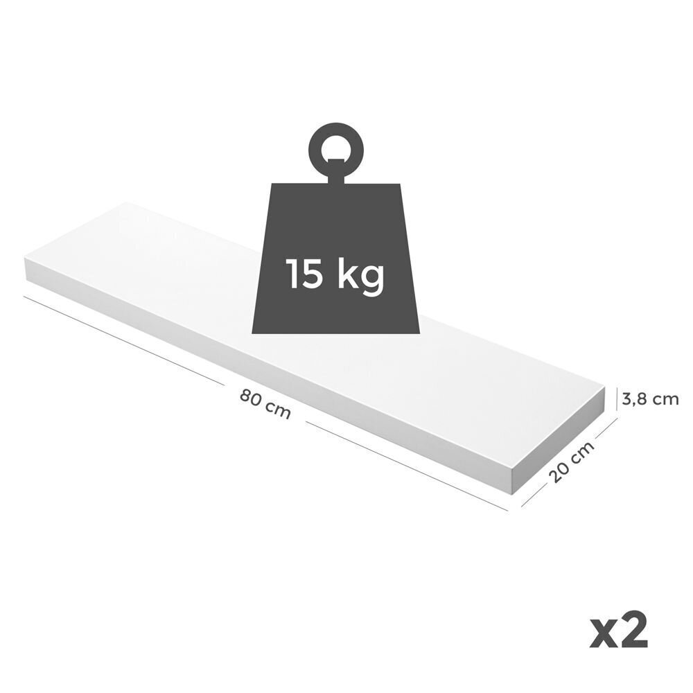 Seinähylly 80x20x3,8 cm, valkoinen hinta ja tiedot | Hyllyt | hobbyhall.fi