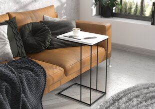 Sivupöytä Dru, 62x30x40 cm, valkoinen/musta hinta ja tiedot | Sohvapöydät | hobbyhall.fi