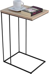 Sivupöytä Dru, 62x30x40 cm, vaaleanruskea/musta hinta ja tiedot | Sohvapöydät | hobbyhall.fi