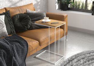 Sivupöytä Dru, 62x30x40 cm, ruskea/valkoinen hinta ja tiedot | Sohvapöydät | hobbyhall.fi