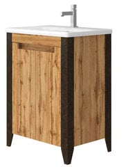 Kylpyhuonekaappi pesualtaalla Queen QN-90, ruskea hinta ja tiedot | Kylpyhuonekaapit | hobbyhall.fi