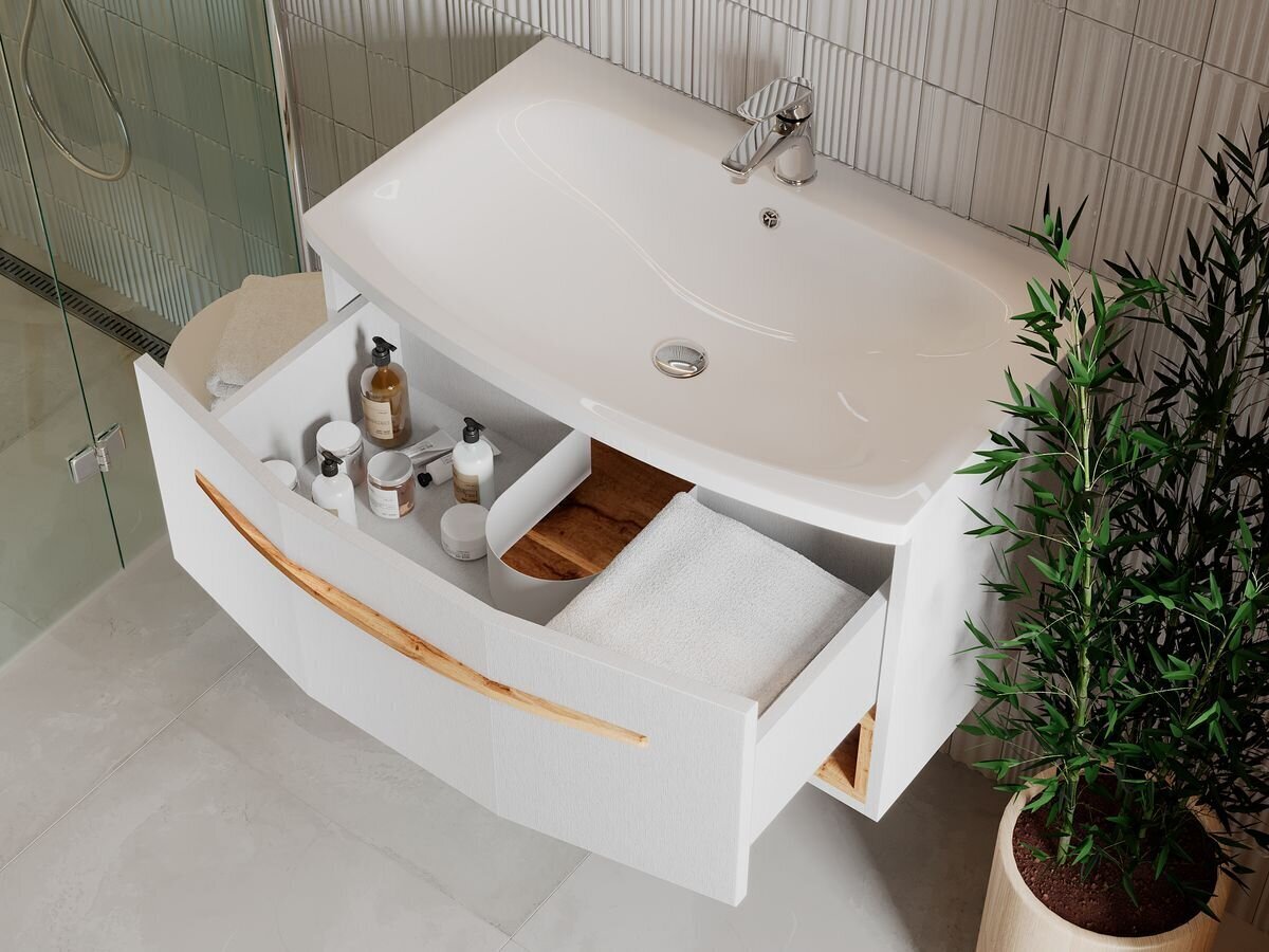 Kylpyhuonekaappi pesualtaalla Stellantis 80, valkoinen hinta ja tiedot | Kylpyhuonekaapit | hobbyhall.fi