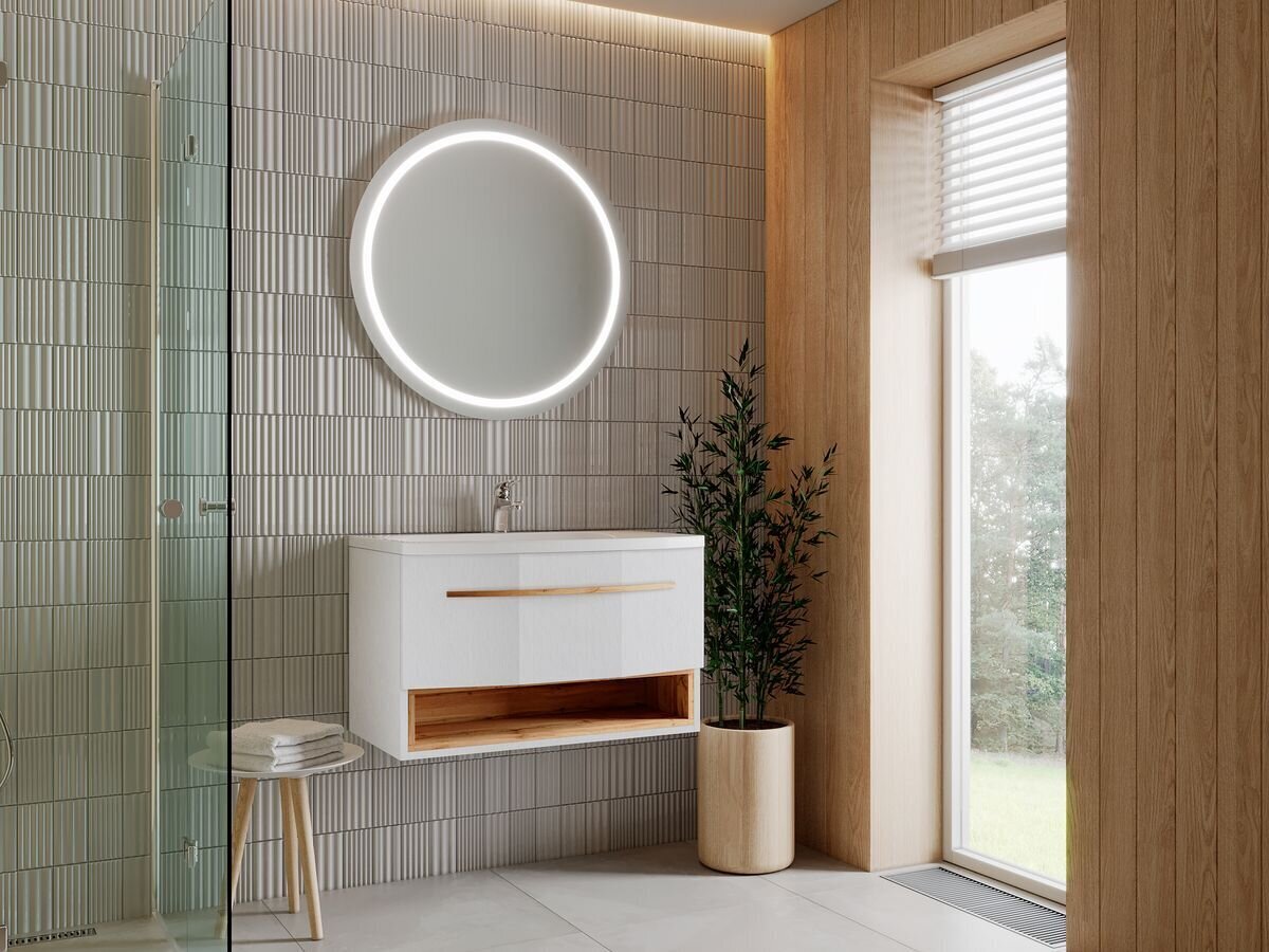 Kylpyhuonekaappi pesualtaalla Stellantis 80, valkoinen hinta ja tiedot | Kylpyhuonekaapit | hobbyhall.fi