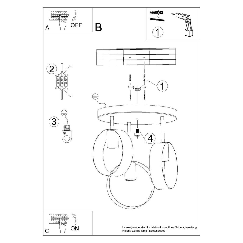 Sollux kattovalaisin Titran 3 hinta ja tiedot | Kattovalaisimet | hobbyhall.fi