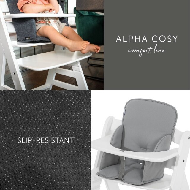 Syöttötuolin pehmuste Hauck Alpha Cosy Comfort, Stretch Grey hinta ja tiedot | Syöttötuolit | hobbyhall.fi