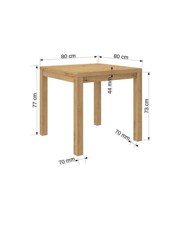 Sohvapöytä Olaf 2, 80x80cm, ruskea/musta hinta ja tiedot | Sohvapöydät | hobbyhall.fi