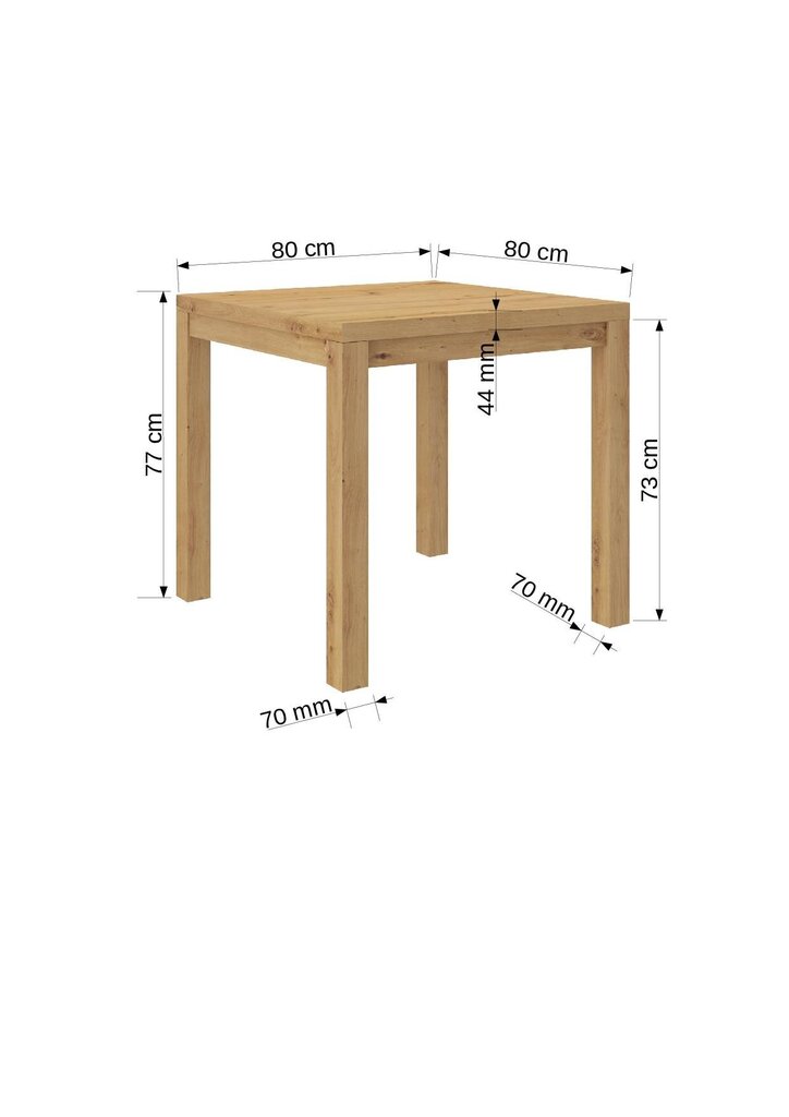 Sohvapöytä Olaf 1, 80x80cm, valkoinen hinta ja tiedot | Sohvapöydät | hobbyhall.fi