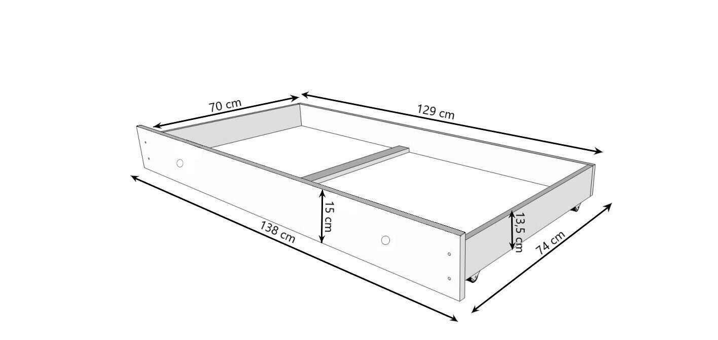 Adrk Furniture Casimo, Lastensänky, valkoinen hinta ja tiedot | Lastensängyt | hobbyhall.fi