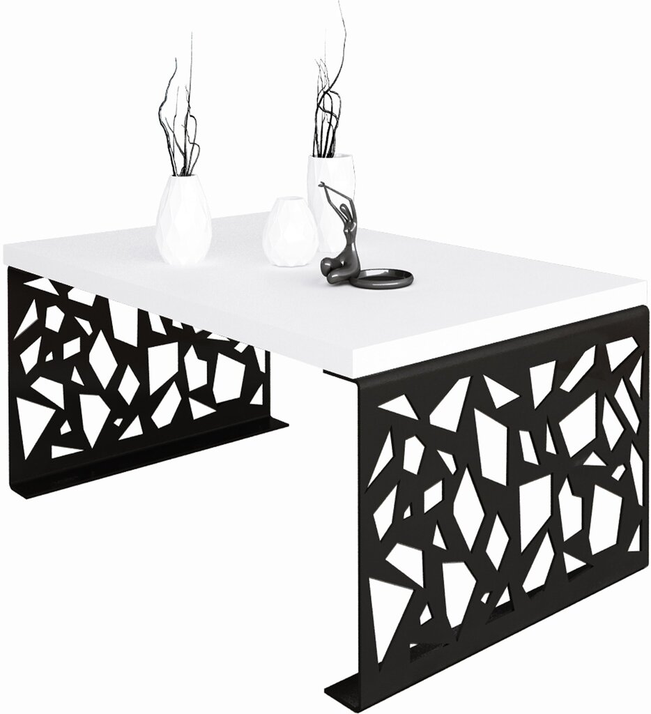Sohvapöytä Semara 100x60cm, valkoinen/musta hinta ja tiedot | Sohvapöydät | hobbyhall.fi