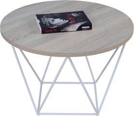Sohvapöytä Liam, 55x55cm, vaaleanruskea/valkoinen hinta ja tiedot | Sohvapöydät | hobbyhall.fi