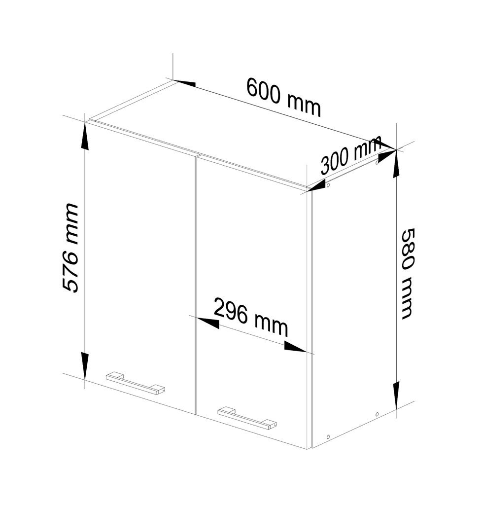 Keittiökaappi Akord Oliwia W60, valkoinen/harmaa hinta ja tiedot | Keittiön kaapit | hobbyhall.fi