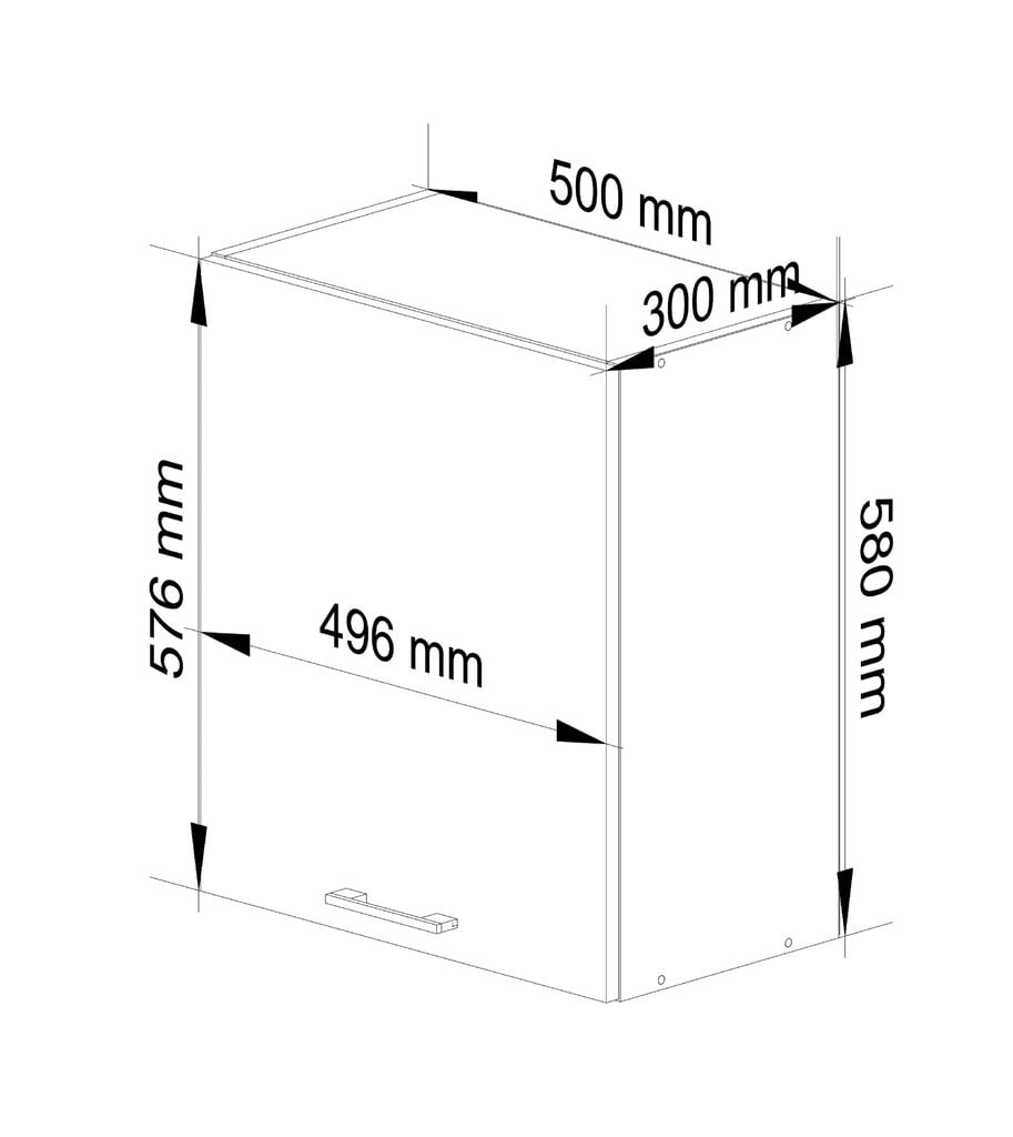 Keittiökaappi Akord Oliwia W50, valkoinen/harmaa hinta ja tiedot | Keittiön kaapit | hobbyhall.fi